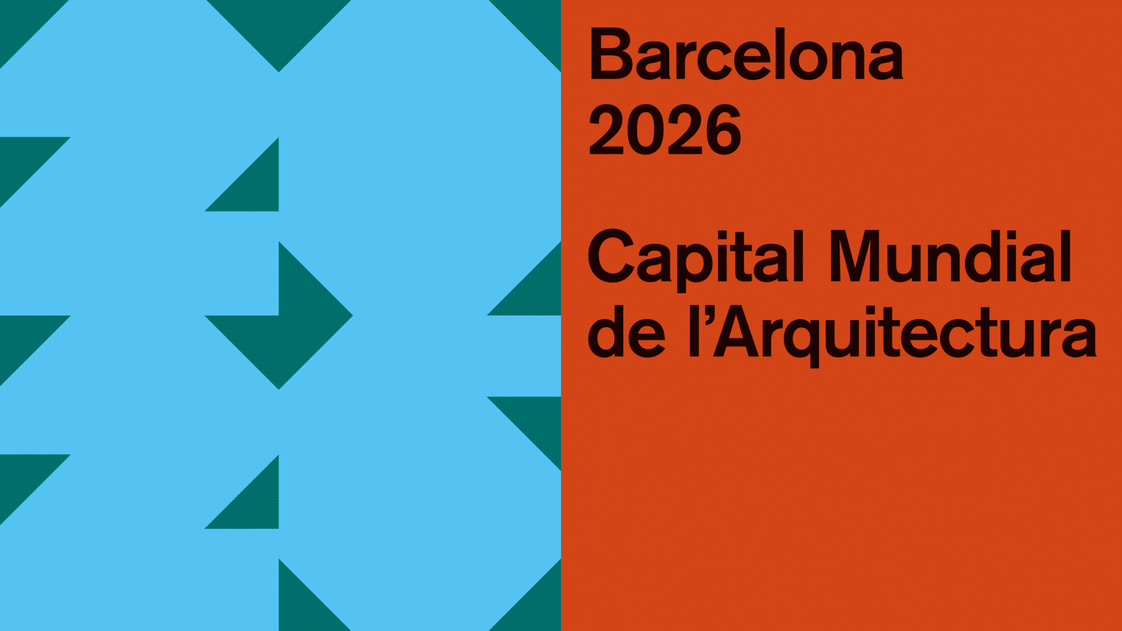 Graphic design announcing Barcelona 2026 as World Capital of Architecture