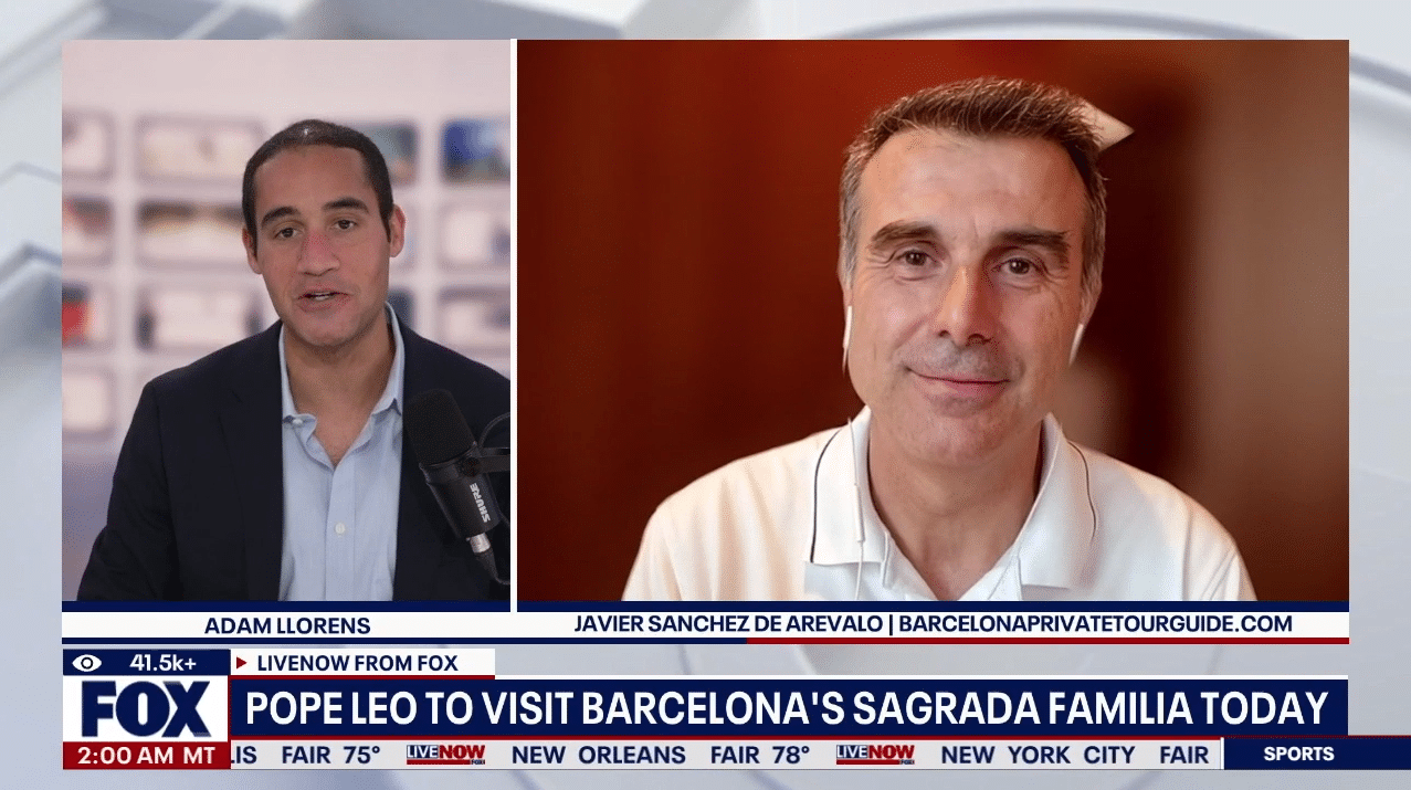 Javier Sánchez interviewed by FOX News about the Sagrada Familia during the centenary of Antoni Gaudí's death in Barcelona.