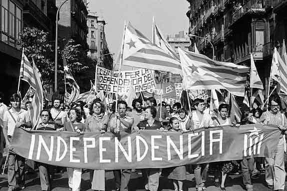Demonstration for independence during La Diada in Barcelona, 1977
