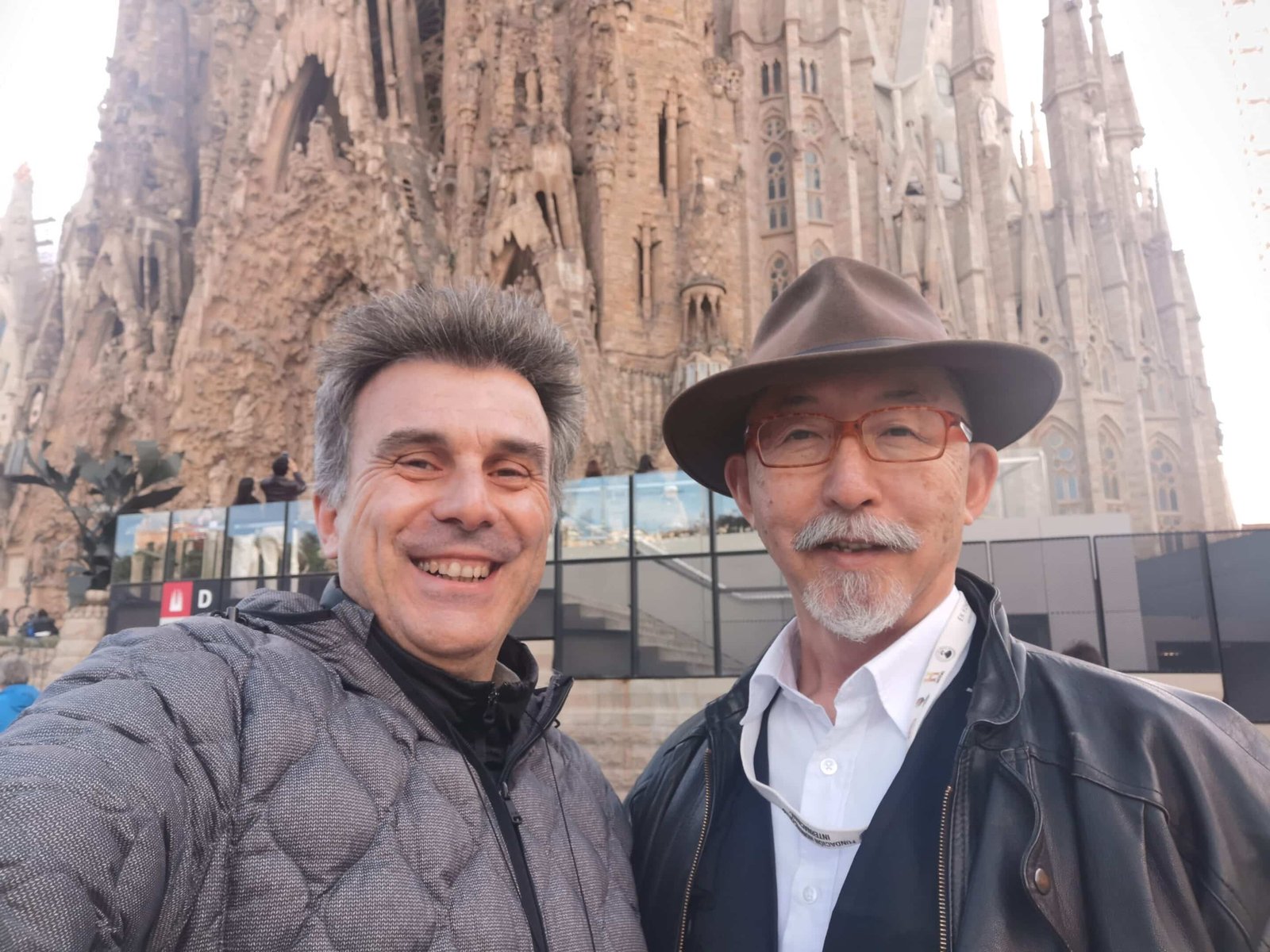 Javier and Etsuro Sotoo Reunited at Sagrada Familia, 2024 Javier with sculptor Etsuro Sotoo outside the Sagrada Familia in 2024