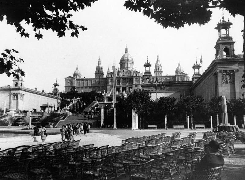 The Palau Nacional and the Magic Fountain area in Montjuïc, Barcelona