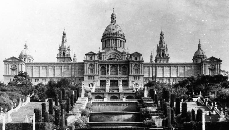 The Palau Nacional and the Magic Fountain area in Montjuïc, Barcelona