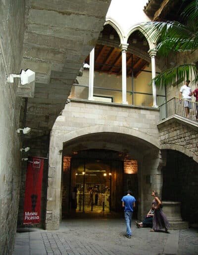 Entrance to the Picasso Museum in Barcelona, located in the Gothic Quarter