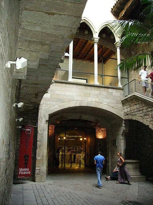 Entrance to the Picasso Museum in Barcelona, located in the Gothic Quarter