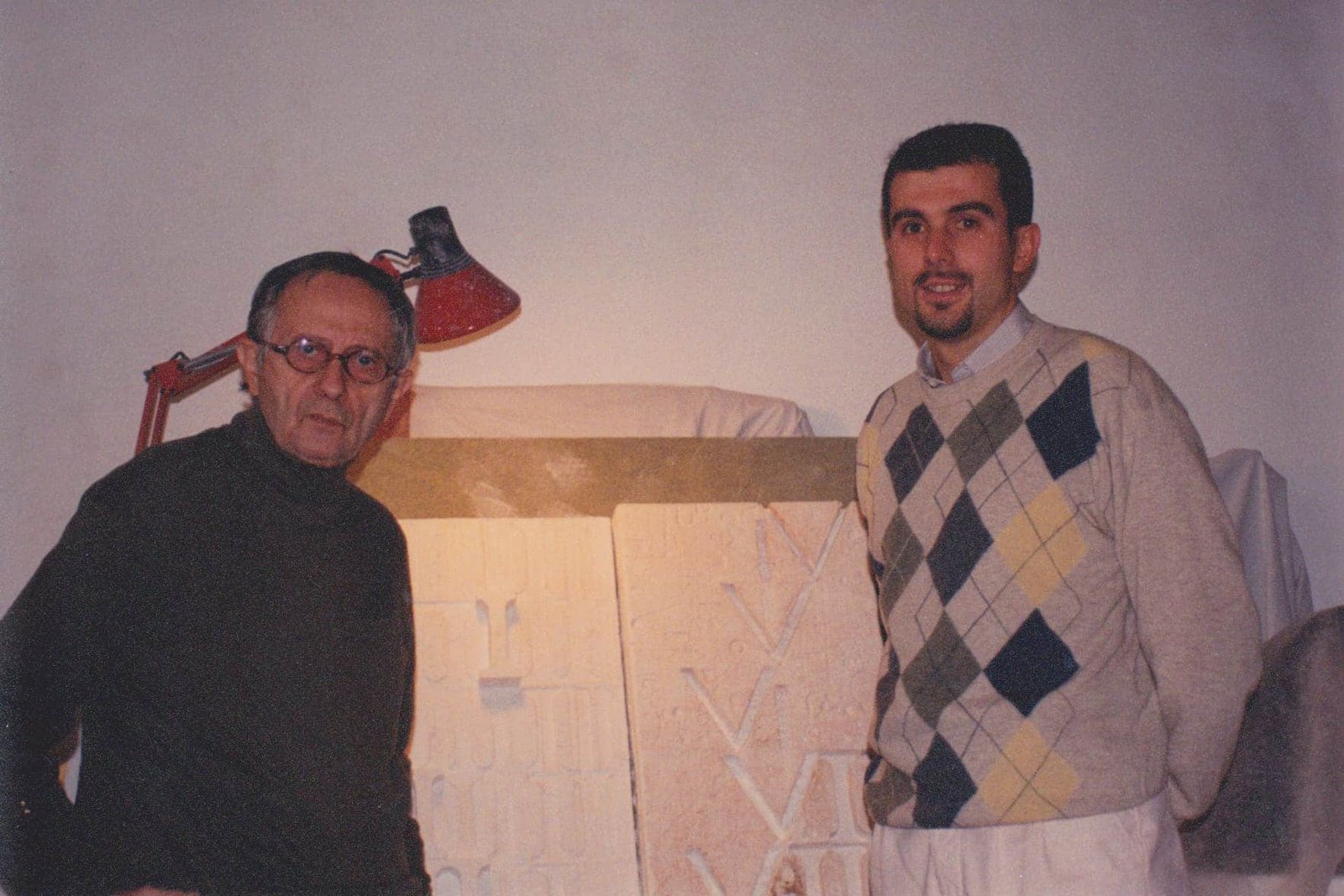 Javier with Subirachs: Inside the Sculptor’s Studio, 1999 Javier with sculptor Josep Maria Subirachs at his studio in 1999